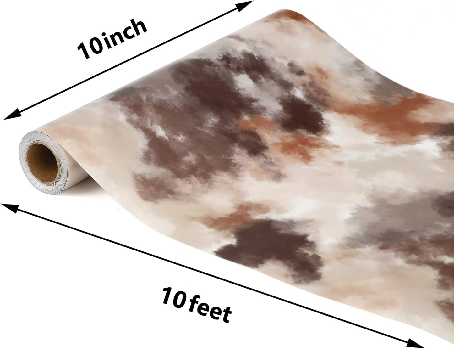 RENLITONG Tie Dye HTV Rainbow Heat Transfer Vinyl 10Inch by 10ft Roll Iron on DIY for T-Shirt Rolls Easy to Cut & Weed for Heat Vinyl Glossy