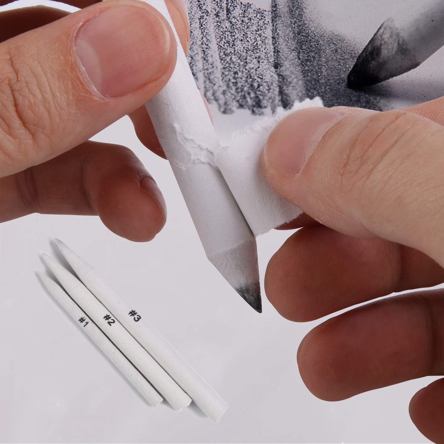 FEBSNOW 108 Pcs Blending Stumps and Tortillions, Paper Art Blenders, Art Pencils, Drawing Pencils for Student Artist Charcoal Sketch Drawing Tools, Sketch Supplies