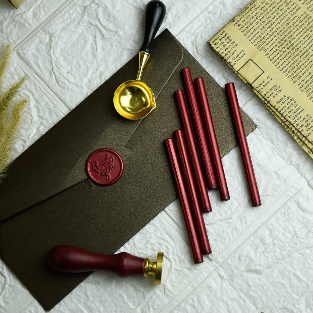 16 Pieces Glue Gun Sealing Wax Sticks in Metallic Red for Mini Glue Gun, Great Decor for Letter, Wedding Invitations, Cards Envelopes, Snail Mails, Wine Packages, Gift Wrapping