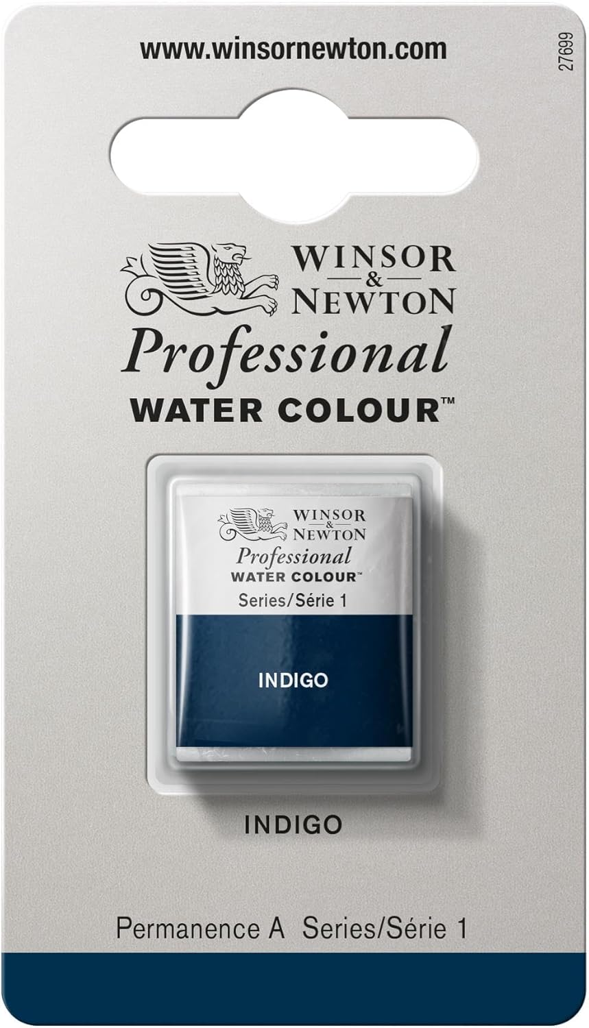 Winsor & Newton Professional Water Colour Paint, Half Pan, Indigo