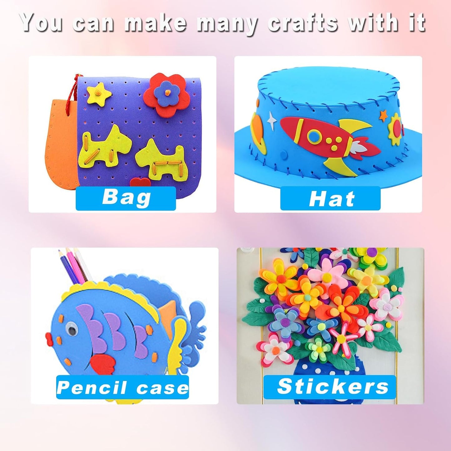 QIDIWIN EVA Foam Craft Sheets - 9x12 Inch 2mm Thick Versatile Non-Adhesive Foam for DIY, Cosplay, Scrapbooking, Classroom Projects - Durable, Flexible, Perfect for Crafting, 12 Pack(Grey)