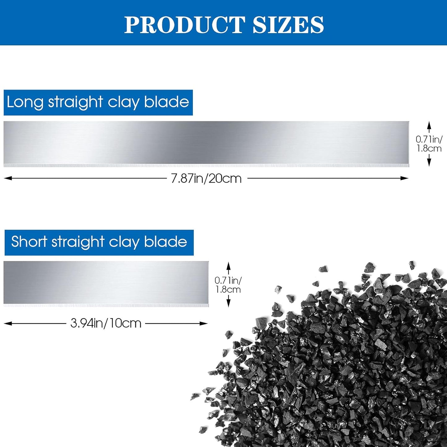 Flexible Polymer Clay Cutters 8 Inch 4 Inch Carbon Steel Blade Polymer Clay Cutting Slicing Tools for DIY Shaping Modelling Sculpturing Supplies(12 Pieces)