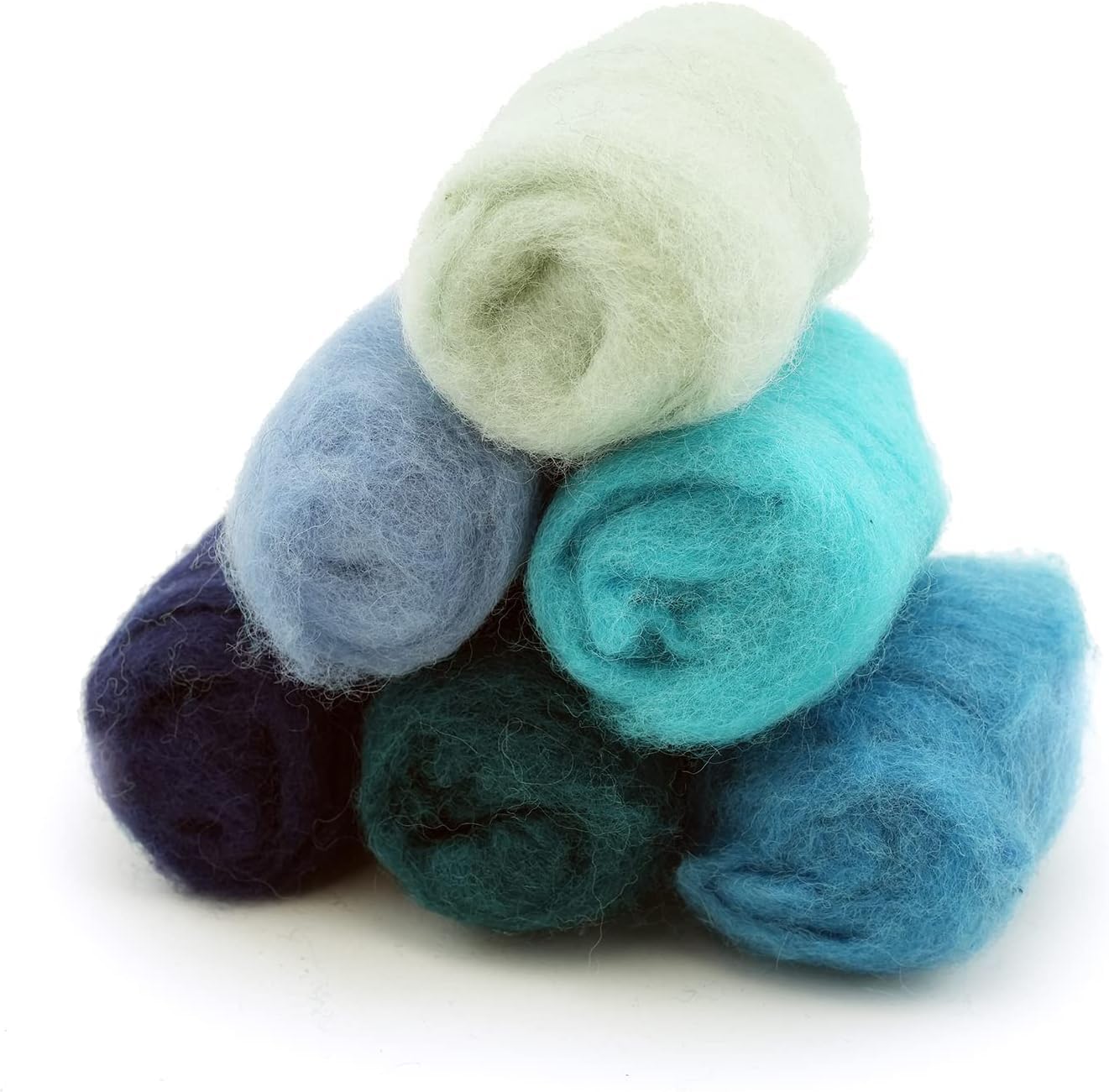 Woolbuddy Wool Roving Kit - Premium Core Wool for Needle Felting, Felting Soap & Tools – Sustainable Roving Wool for Beginners & Adults, Wet Felting Supplies (Blue)