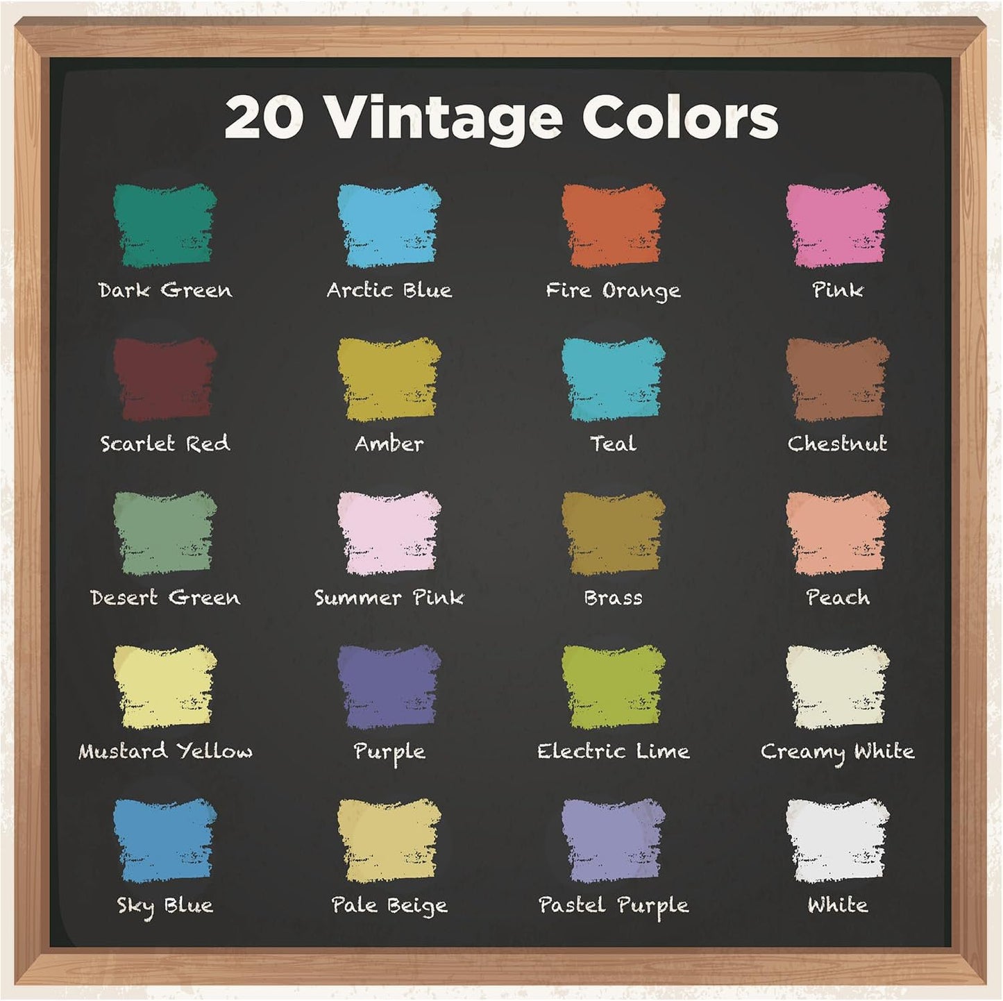 Fine Tip Liquid Chalk Markers for Chalkboard (20 Vintage Colors) - Dry Erase Marker Pens for Blackboard, Windows, Chalkboards Signs, Bistro - 3mm Reversible Tip