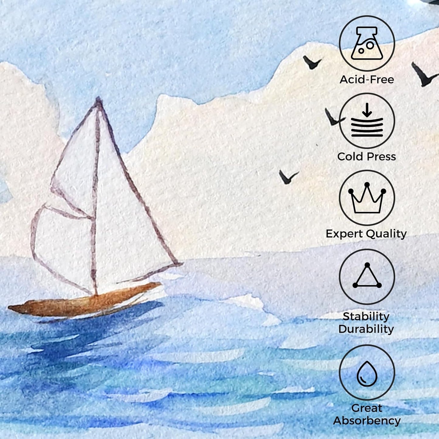 Funto Watercolor Journal, 3.5x5.5, 2 Pack, 24 Sheets Each, Green Cloth Cover, 110lb/230gsm, Suitable for Techniques and Mixed Media