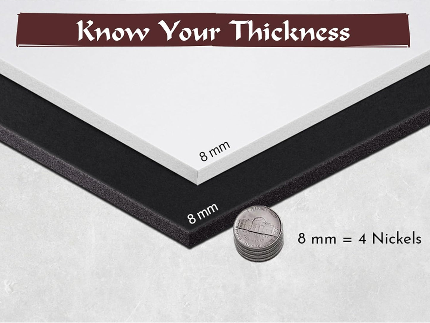 2-Pack Shape Retention EVA Cosplay Foam - 8mm Thick (White) 14x39 inch High Density EVA Craft Foam Sheets - Premium 85 kg/m3 Heat Shape Material for DIY, Comic, Con or Halloween Costumes - The Foamory