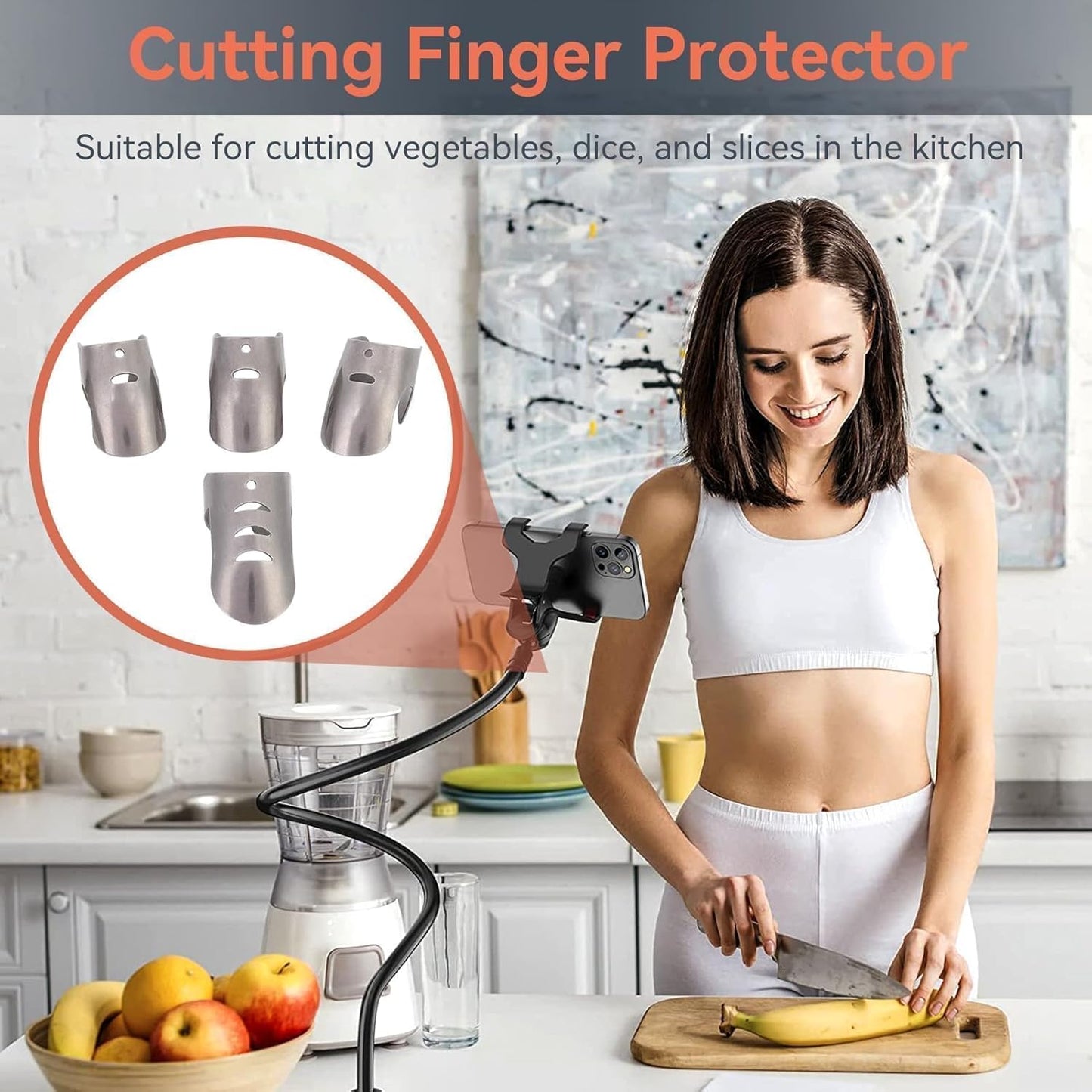8Pcs Finger Guards for Cutting, Knife Cutting Protector Finger Kitchen Tool Hand Guard Finger Protector Kitchen Finger Nail Protector Hand Cut Guard Kitchen Finger Cutting Protector