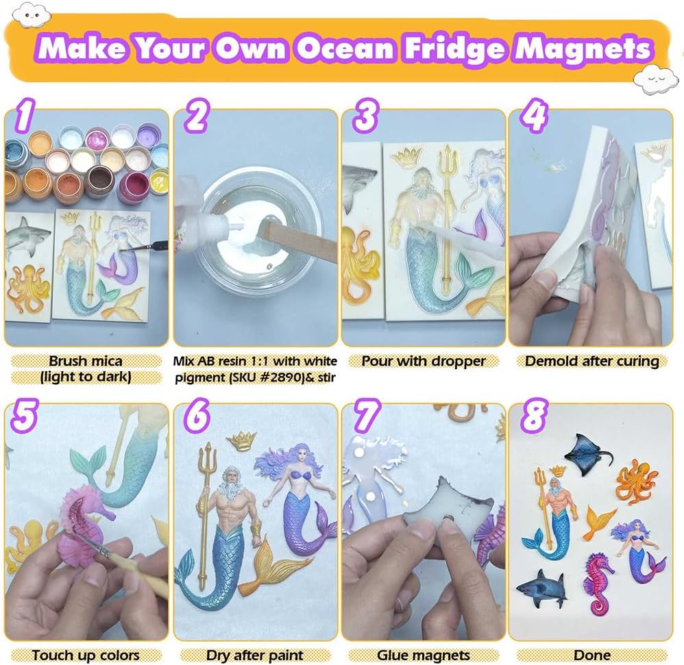 Mermaid and Sea Creatures Clay Molds for Crafts