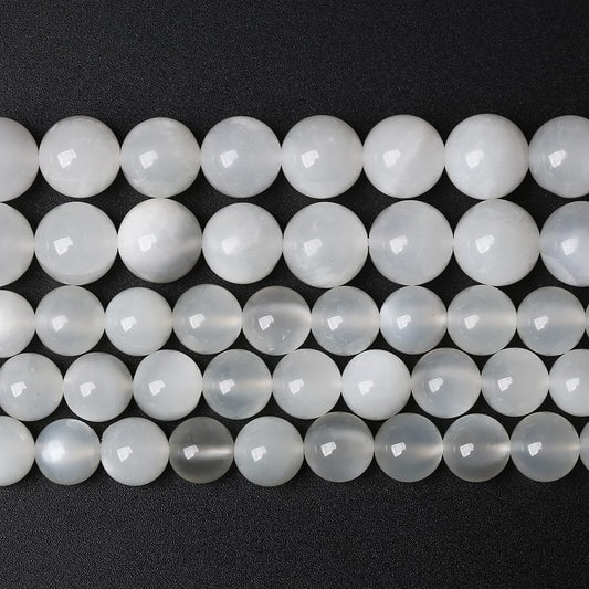 88pcs 4mm Natural White Moonstone Beads AAA Gemstone Round Loose Beads for Jewelry Making DIY Bracelets Necklaces Crystal Energy Healing Stone Beads 15" (4mm, White Moonstone)