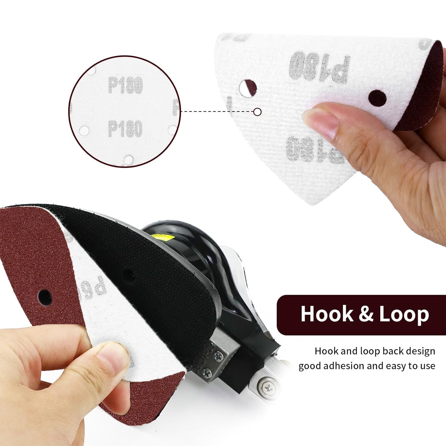 100-Pack Mouse Sandpaper (5-Hole) for Mouse Detail Sanders, Grits 40/80/120/180/240, Premium Aluminum Oxide, Easy to Replace, Ideal for Woodworking, Furniture Refinishing, and Crafting