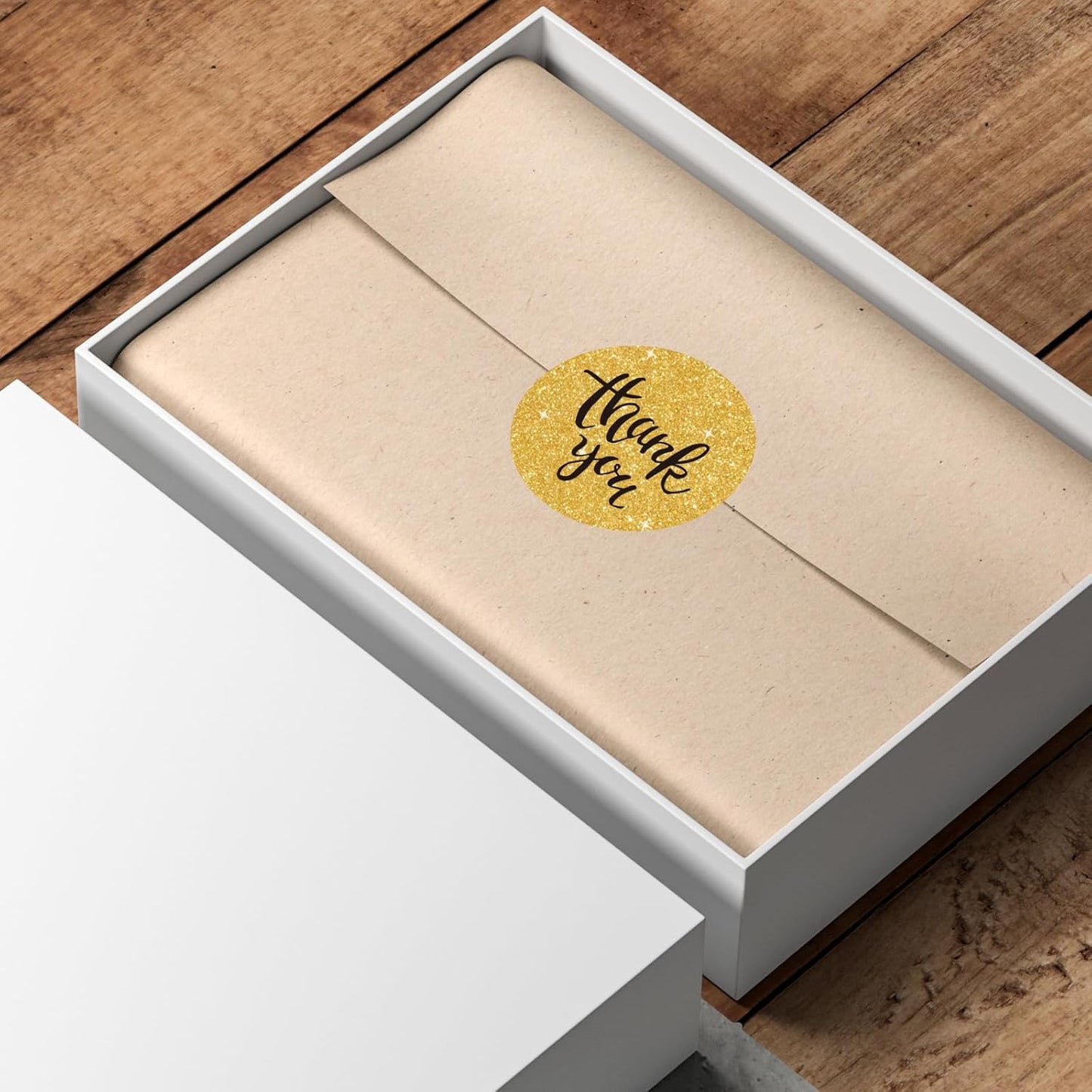 2" Holographic Thermal Label Stickers, Round Direct Thermal Label Stickers, Glitter Thermal Printer Sticker Labels for Gift Wrapping, Self-Adhesive Custom Logo Design- Glitter Gold