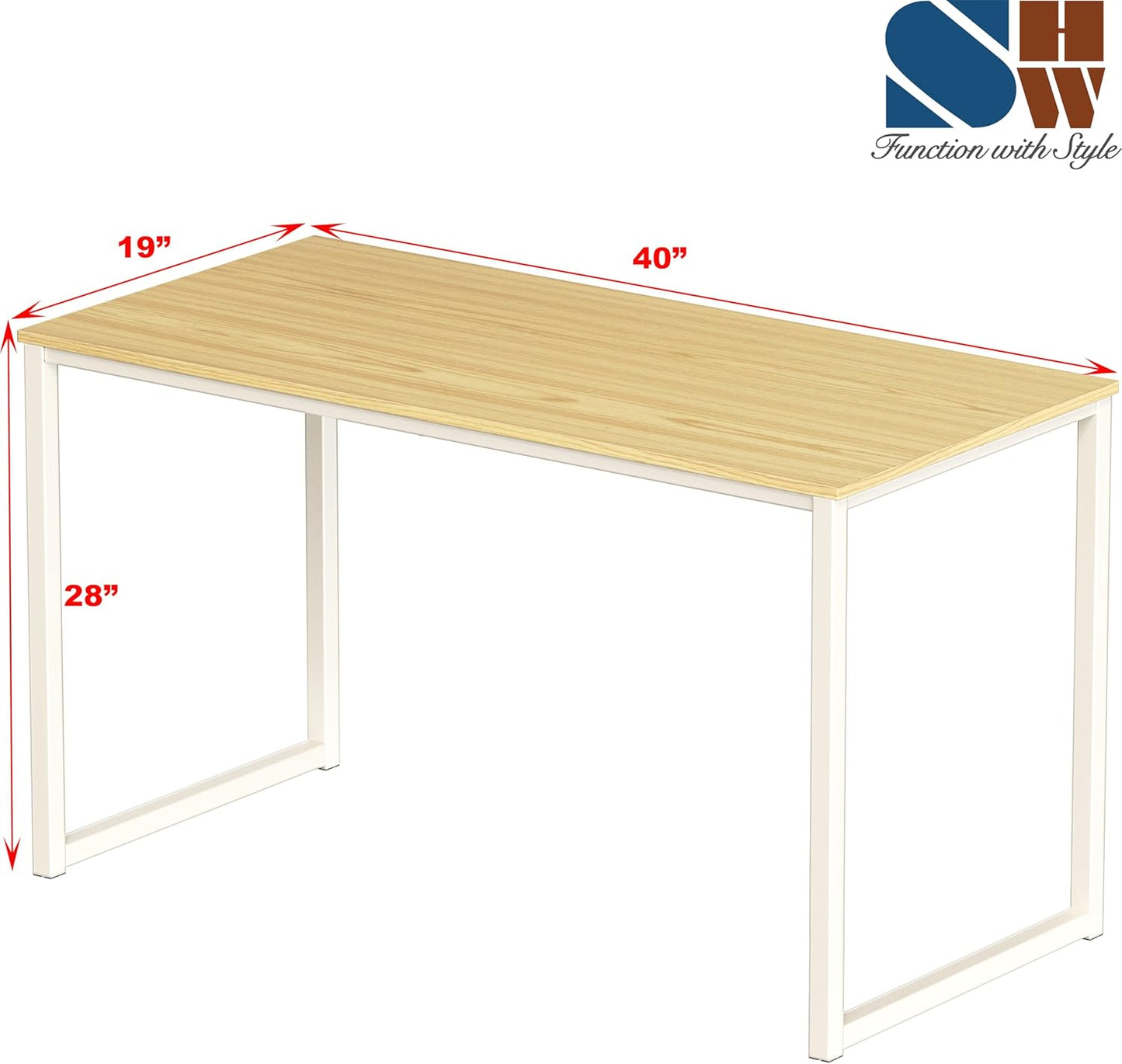 SHW Mission 40-Inch Home Office Computer Desk, Oak