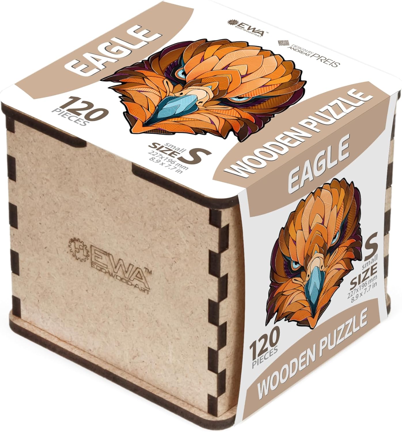 Eco-Wood-Art Wooden Puzzle - Eagle S | Majestic Bird Jigsaw Puzzle for Adults | 3D Eagle Decor | 120 Intricate Pieces | Eco-Friendly Home Decor Gift