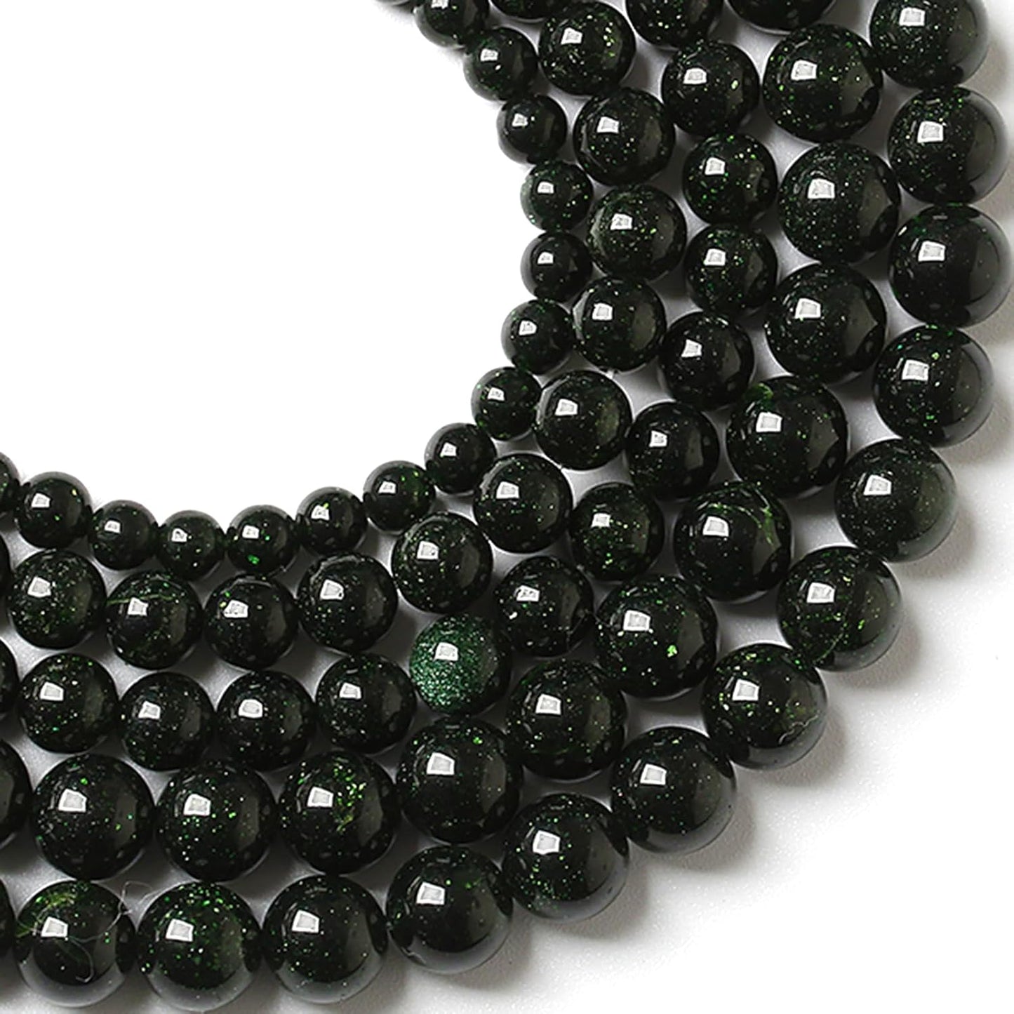 4MM 180pcs Natural Green Sandstone Energy Healing Beads Round Loose Beads for Jewelry Making Bracelet 2 Strands 32"
