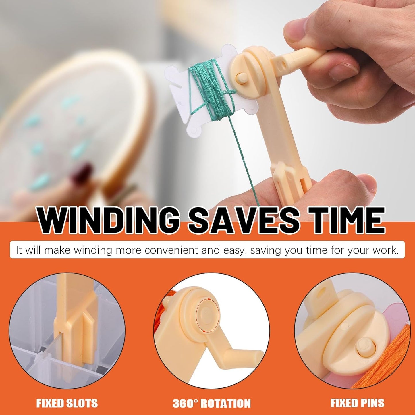 Tanstic 157Pcs Embroidery Floss Organizer Kit, Include 50 Color Embroidery Floss, Floss Bobbins, Bobbin Winder, Stickers, Needle Threader, Ruler, Scissor with 36 Compartments Jewelry Storage Box