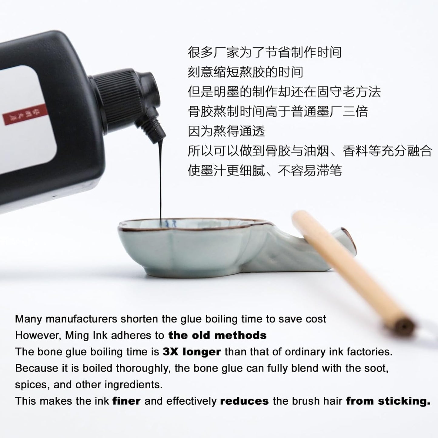 Calligraphy and Sumi Liquid Ink, Traditional Black Sumi Ink for Chinese Calligraphy, Painting and Japanese Brush Art, Light Glue (16.9 OZ/ 500ml)