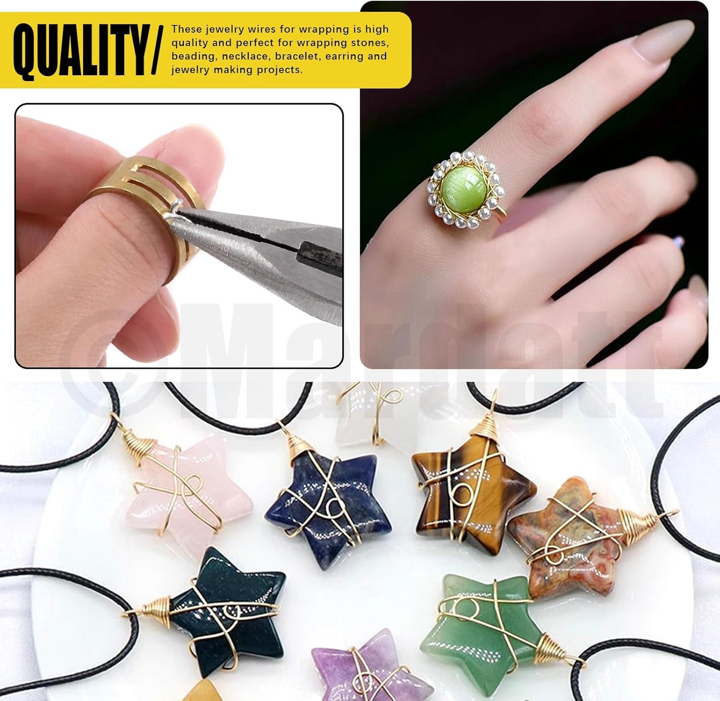 Mardatt 1587Pcs Jewelry Making Supplies Kit Includes Jewelry Pliers, Jewelry Wires, Jewelry Making Silver Charms, Chains, Jump Ring Opener and Tweezers Jewelry Accessories for Jewelry Repair