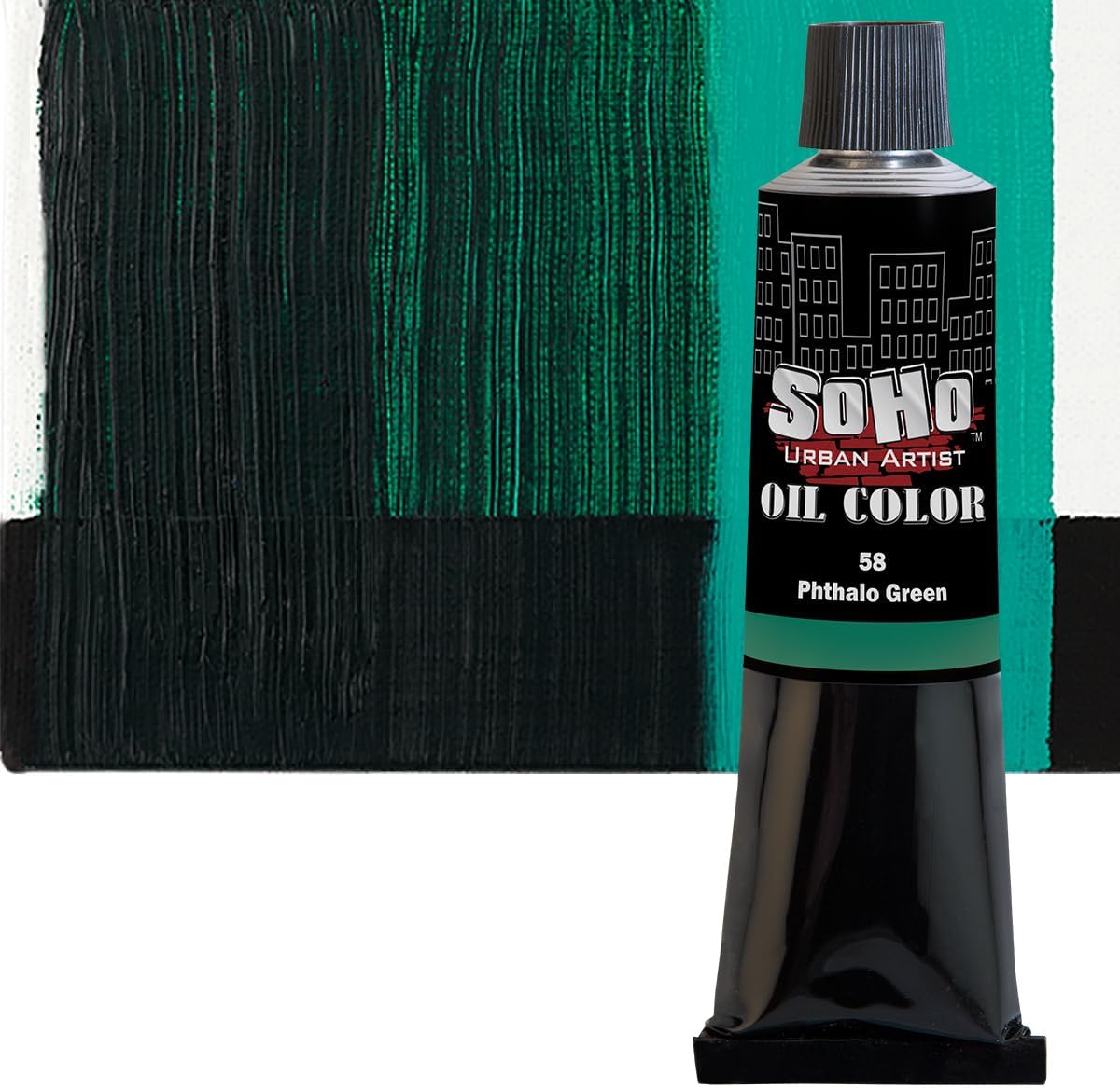 Soho Urban Artist Oil Paint - Phthalo Green, 170 ml Tube - Best Valued Oil Colors for Painting, Excellent Pigment Load