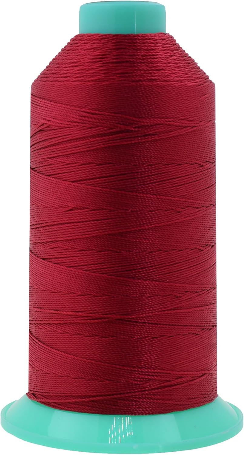 Mandala Crafts Bonded Nylon Thread Maroon Heavy Duty Sewing Threads - 800 YDs Size 207 630D T210 Tex 210 Thread for Leather Jeans Weaving Outdoor Marine Upholstery Threads