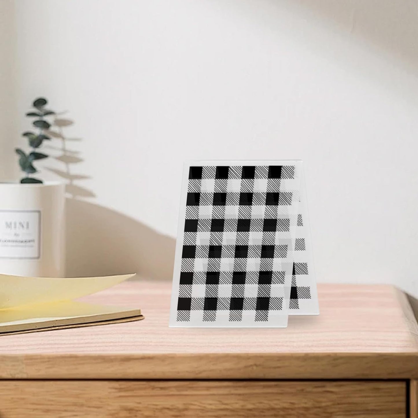 3D Textured Embossing Folders for Card Making, Buffalo Plaid Plastic Embossing Folders Lattice Grid Embossing Folder Craft Card Template for DIY Scrapbooking