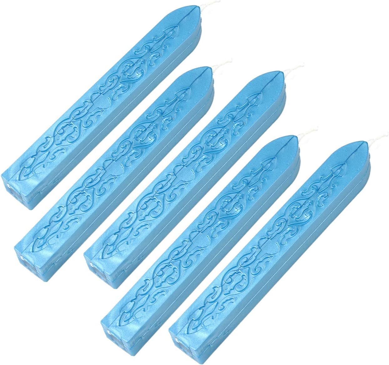 Yoption Sealing Wax Sticks with Wicks Antique Fire Manuscript Sealing Wax for Wax Seal Stamp (Blue)
