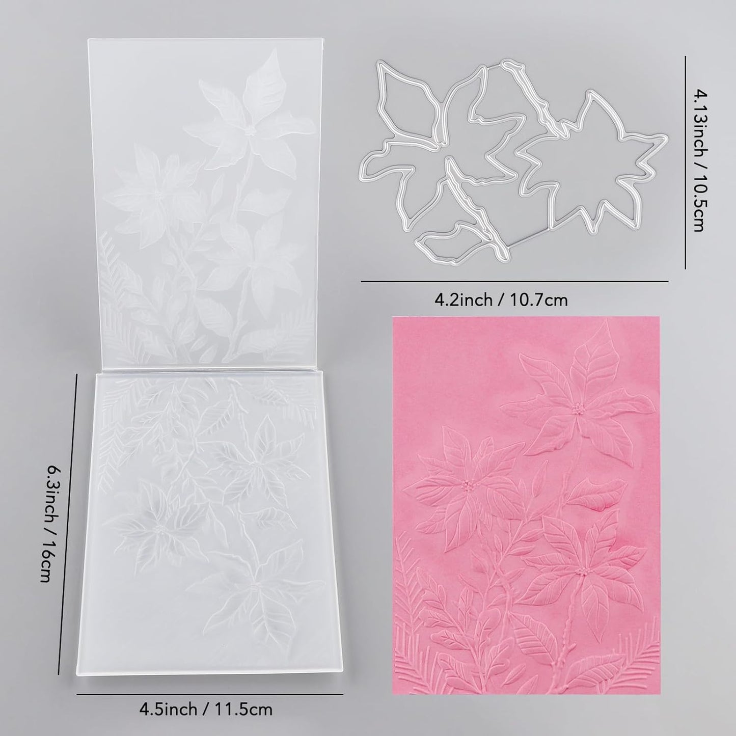 BAOFALI 3D Embossing Folder and Metal Die Set for Card Making,Maple Leaf Embossing Template Paper Card Embossing Stencil for DIY Scrapbooking Photo Album Card Paper Craft Decoration