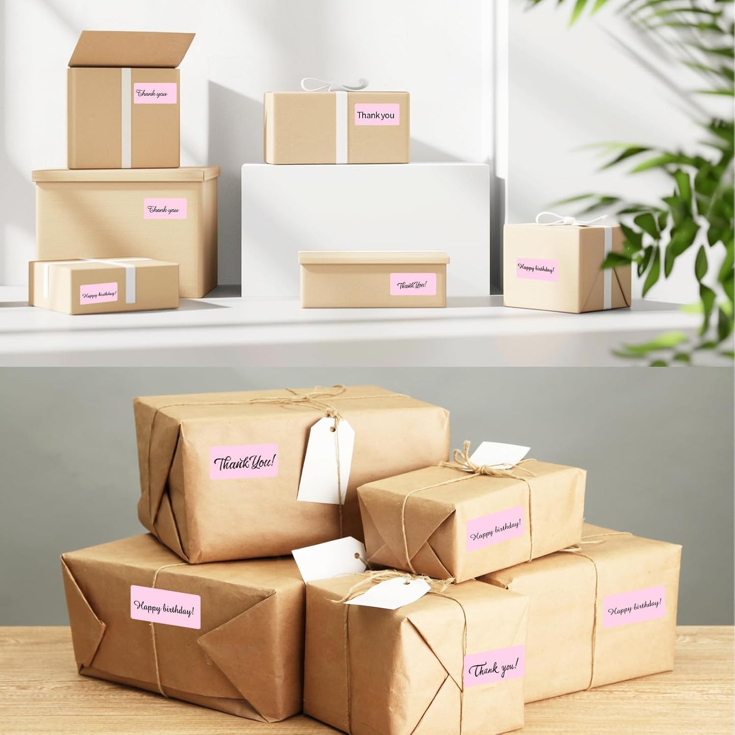 2x1 Inch Thermal Labels, Pink Thermal Printer Stickers, Waterproof Self-Adhesive Shipping Label Printer Sticker for Barcode, Name, Address, 300 Labels/Roll