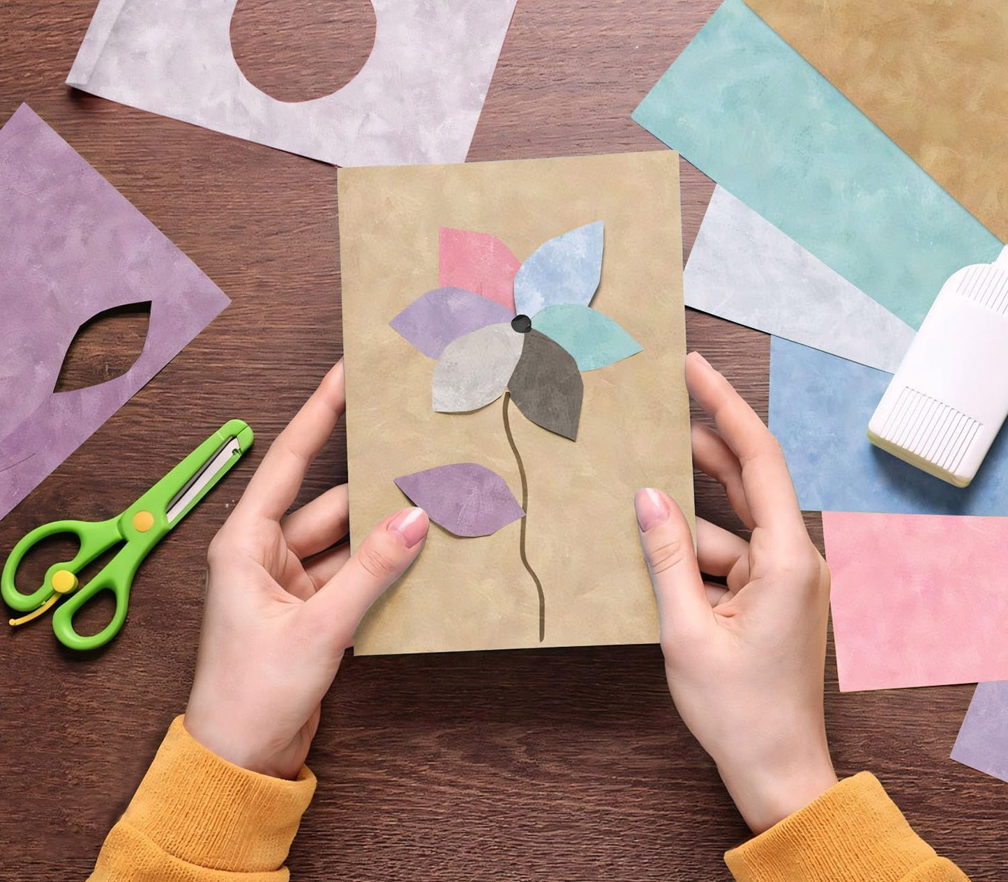 6 Inch Macaron Color Scrapbooking Paper Pad - 24 Sheets Double Sided Aesthetic Design for Card Making Photos Album Journals Material Decorative Collage Origami DIY Crafts Gifts Wrapping