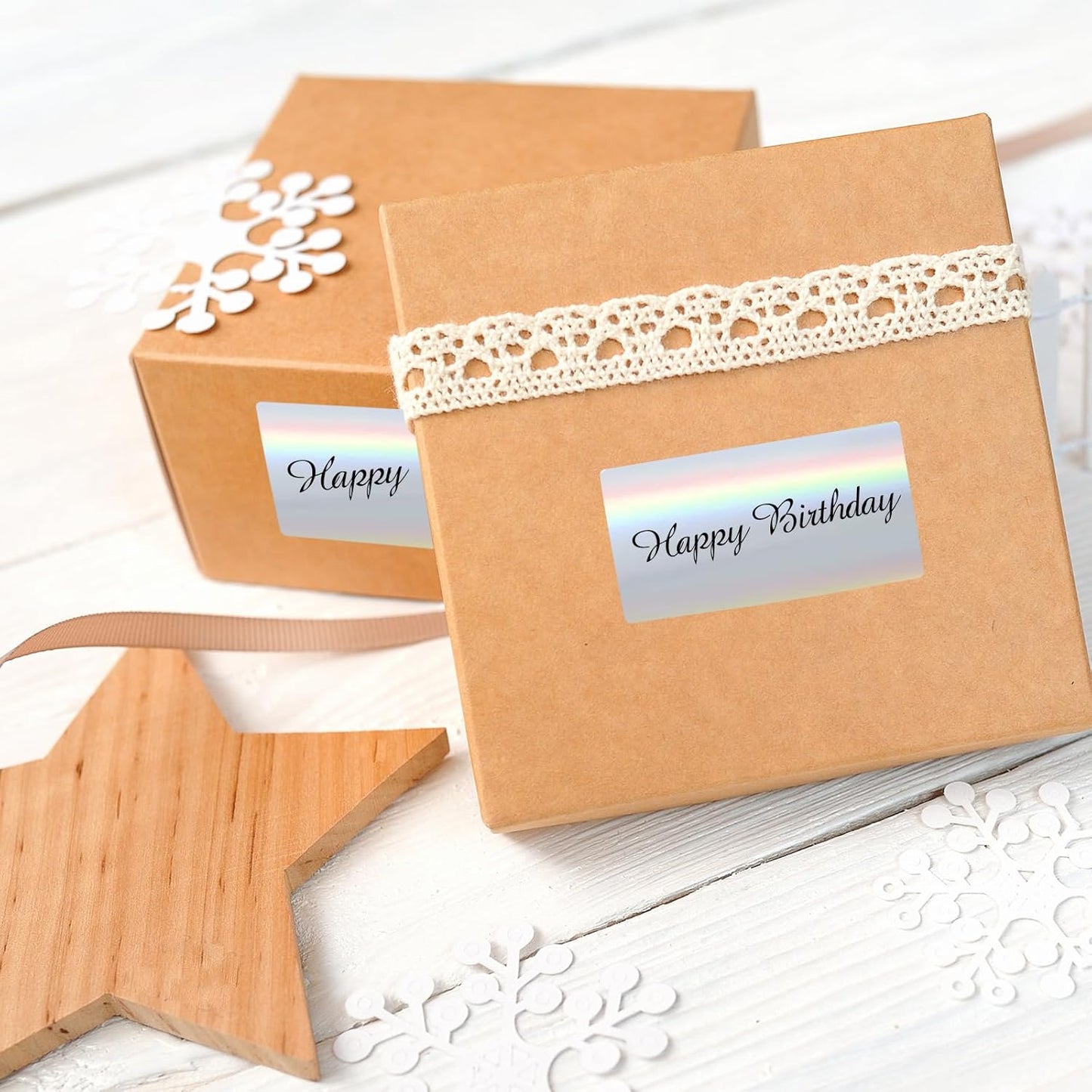 1" x 2" Holographic Thermal Label Stickers,Printable Rainbow Glitter Thermal Printer Sticker Labels for Gift Wrapping, Self-Adhesive Name Price Tag DIY Custom Logo Design (500 pcs)