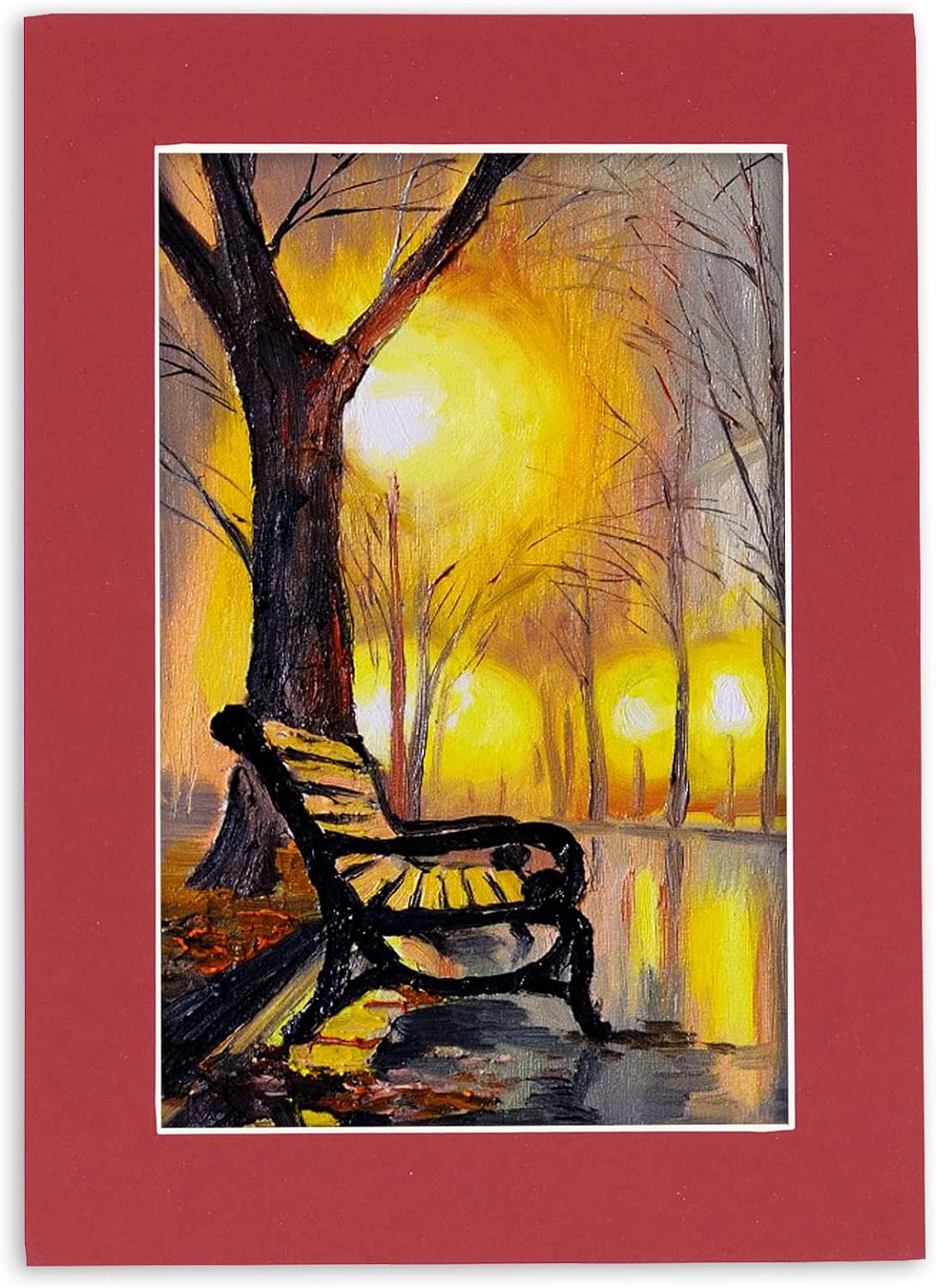 8x10 Mat Bevel Cut for 5.5x8.5 Photos - Acid Free Deep Red Precut Matboard - for Pictures, Photos, Framing - 4-ply Thickness