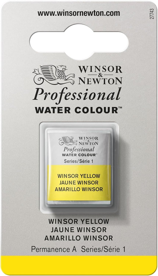 Winsor & Newton Professional Water Colour Paint, Half Pan, Winsor Yellow