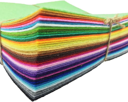 42pcs Felt Fabric Sheet Assorted Color Felt Pack DIY Craft Squares Nonwoven (25 * 25cm)