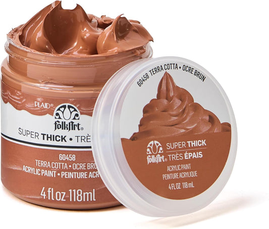 FolkArt Super Thick Acrylic Paint with a Textured Finish, Terra Cotta, 4 oz