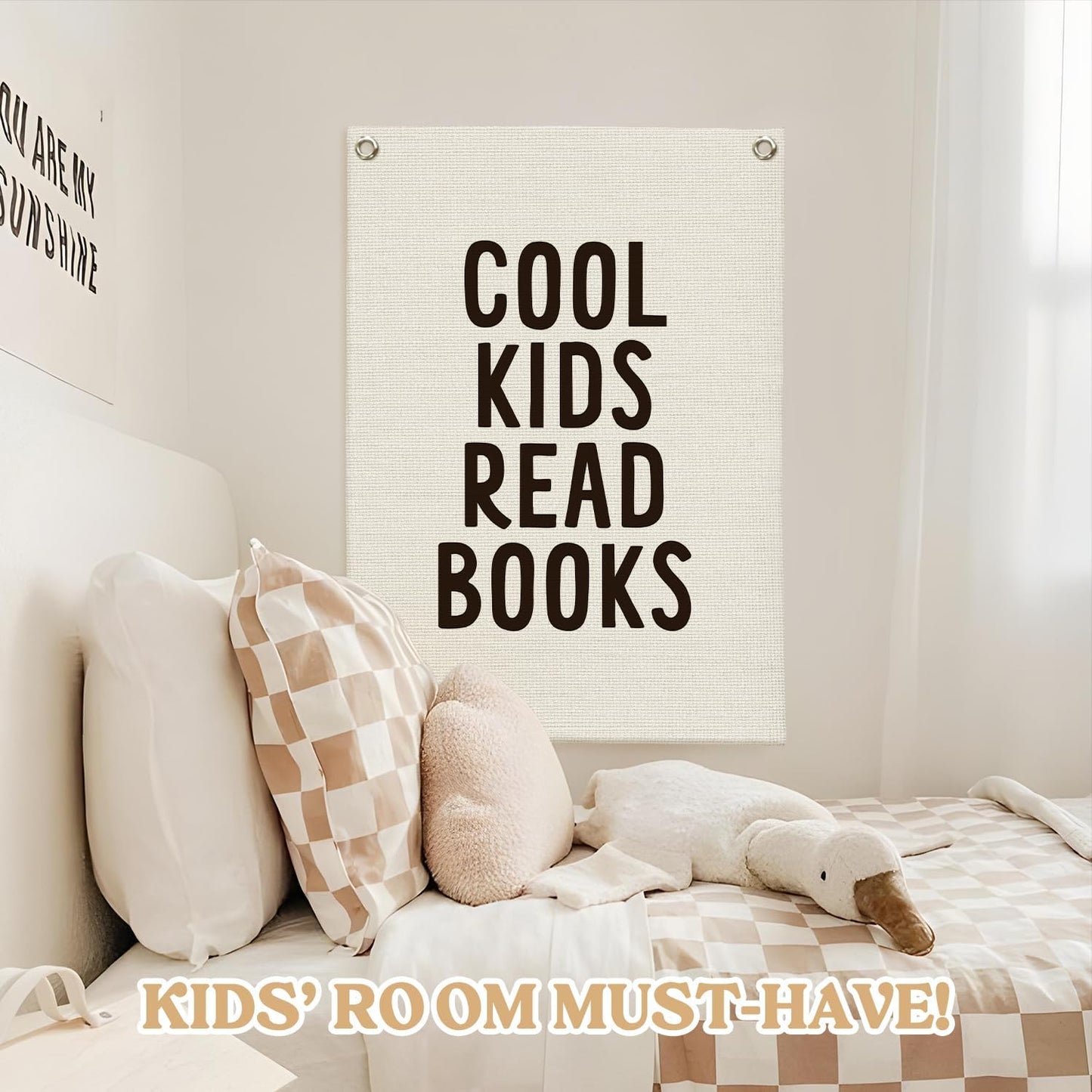 Reading Corner Decor for Classroom,Reading Nook for Kids,Cool Kids Read Books Linen Canvas Banner, Read Corner, Book Lover Gift,School Library Wall Hanging Flag Banner 18x25 Inch