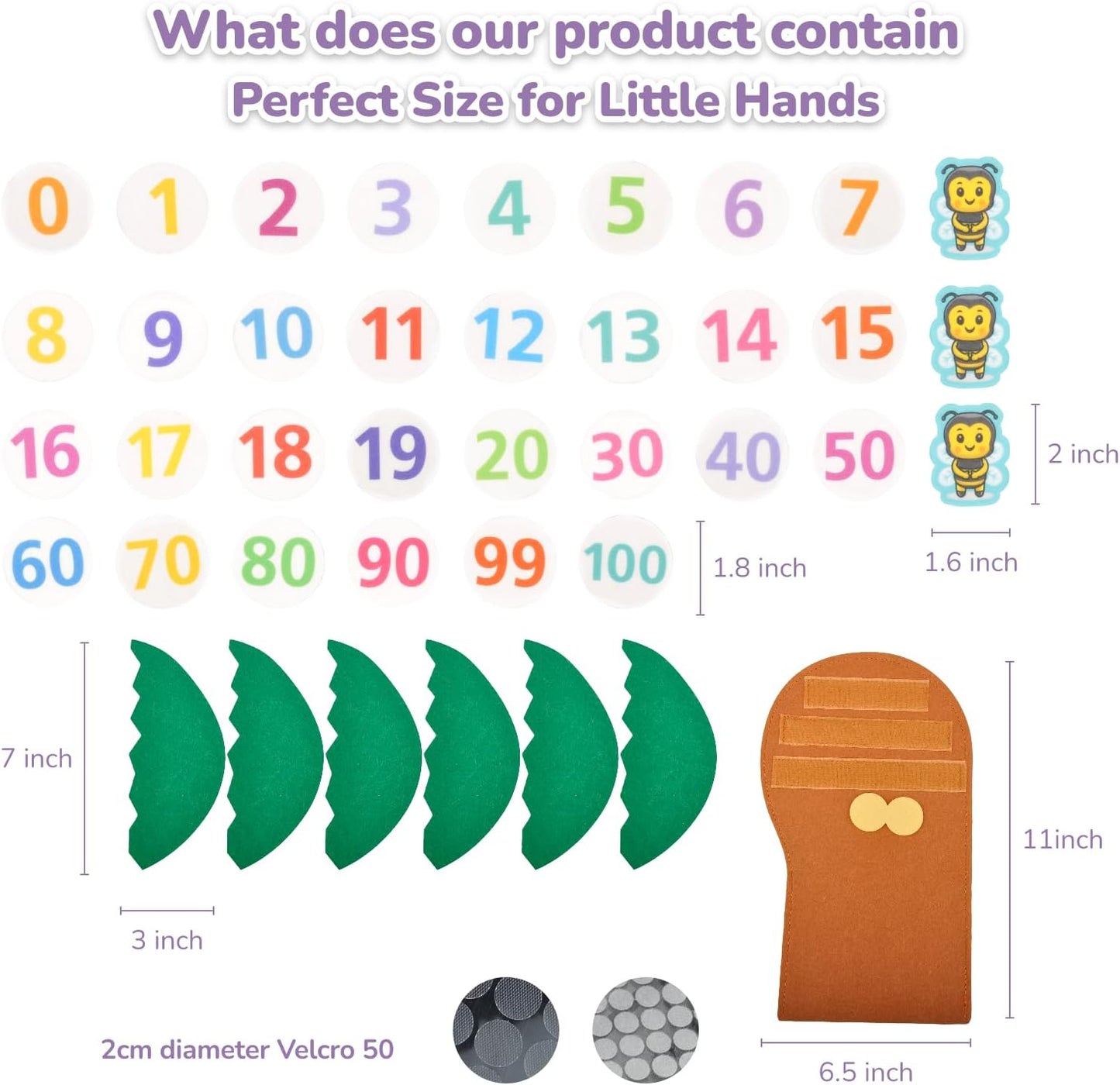 CHEFAN Tree and Numbers Props from The Childhood Favorite Book, Felt Numbers and Letters