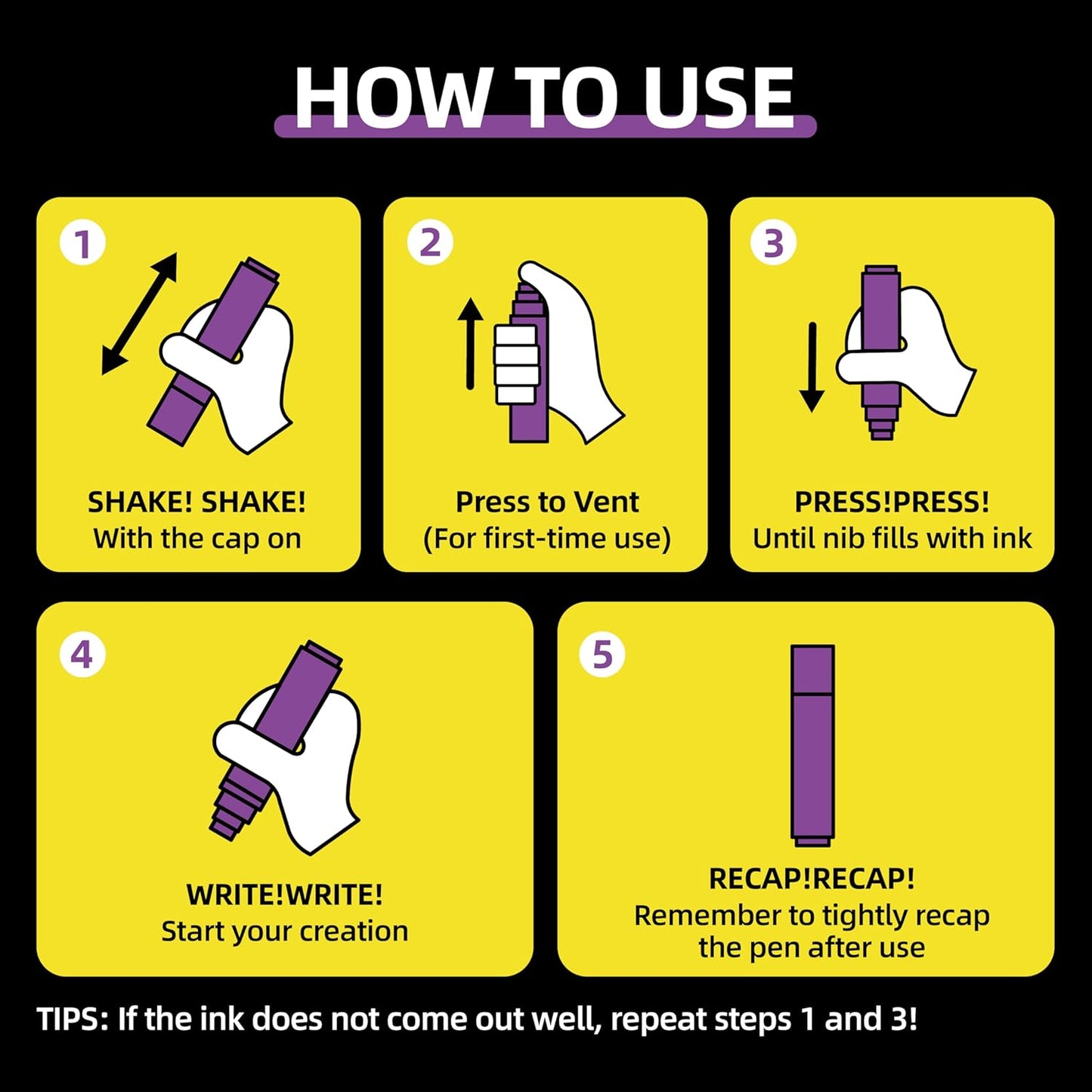 WUO window Chalk Markers,8 Colors Car Markers,15mm 3-in-1 Jumbo Wide Nib, Dust-Free & Non-Toxic - Erasable Blackboards Marker for Rock Painting, Poster, Stone, Ceramic, Glass