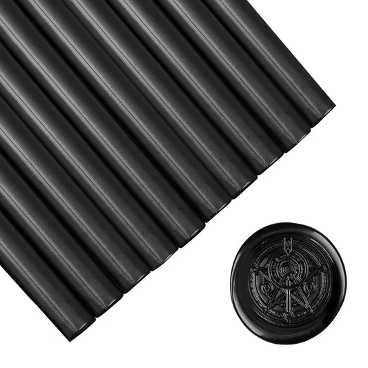 Glue Gun Sealing Wax Sticks for Wax Seal Stamp -Black, Great for Wedding Invitations, Cards Envelopes, Snail Mails, Wine Packages, Christmas Gift Ideas, Pack of 10