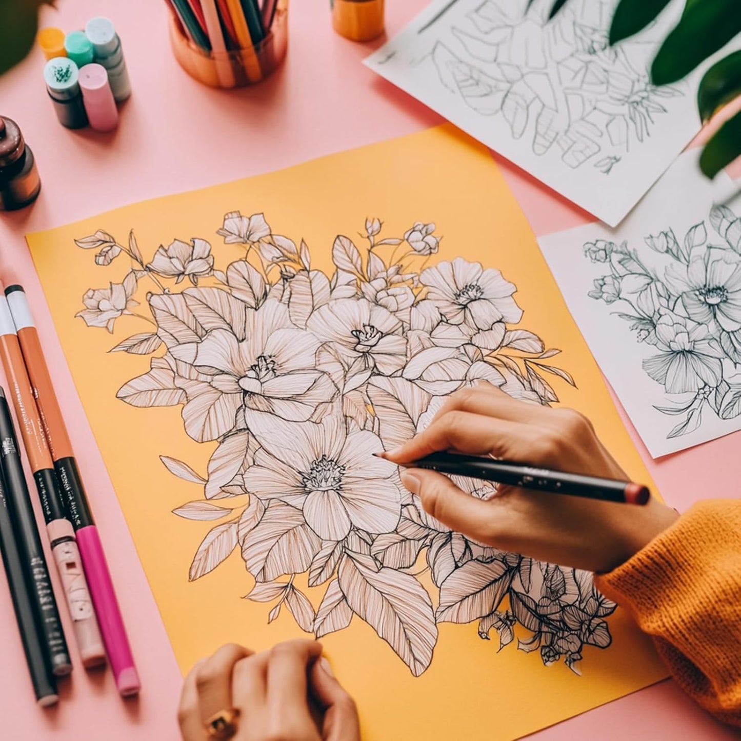 MECCANIXITY 100 Sheet Colored Vellum Paper 5.9" x 8.3", 100gsm Translucent Printable Vellum Sheets for Printing Wedding Invitations Inkjet Laser Printer, Orange