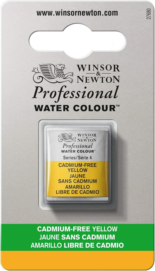 Winsor & Newton Professional Water Colour Paint, Half Pan, Cadmium-Free Yellow