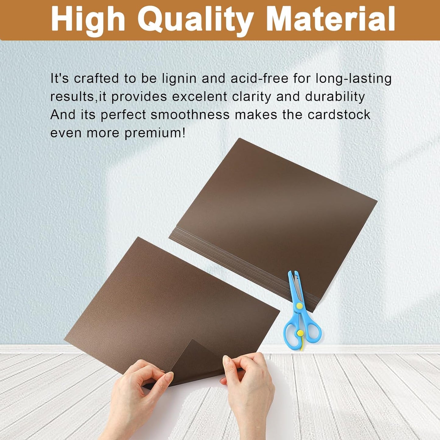 40 Sheets Coffee Shimmer Cardstock 8.5 x 11 Crafts Paper, 75lb Thick Dark Brown Card Stock for DIY Cards, Greeting Cards,Wedding Invitations, Birthday