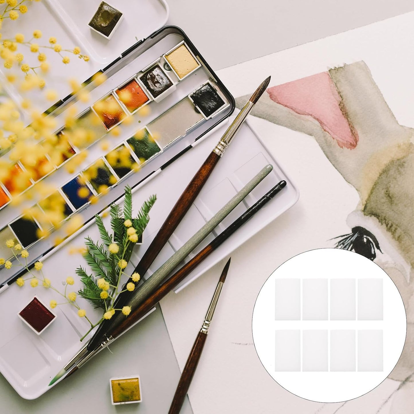 Tofficu 32 Pcs High Density Sponge Blocks for Needle Felting, DIY Crafts, Jewelry Making, and Heat Shrinkable Accessories, 3.93x2.36x3.14 Inch, White Paint Sponges