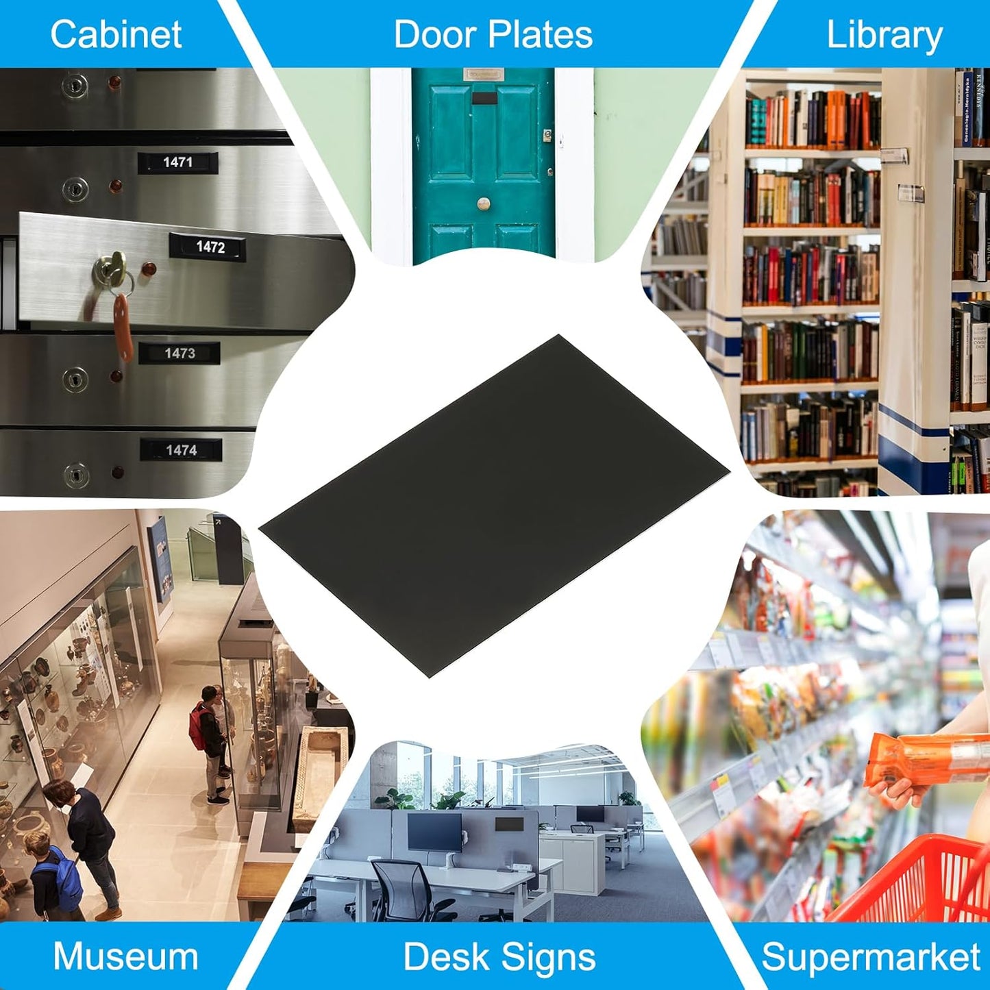 PATIKIL 2.1x3.3 Inch Anodized Aluminum Sheet Metal, 15Pcs Laser Plates Engraving Blanks 0.5MM Thin Rectangle for Crafting DIY House Laser Engraving, Black