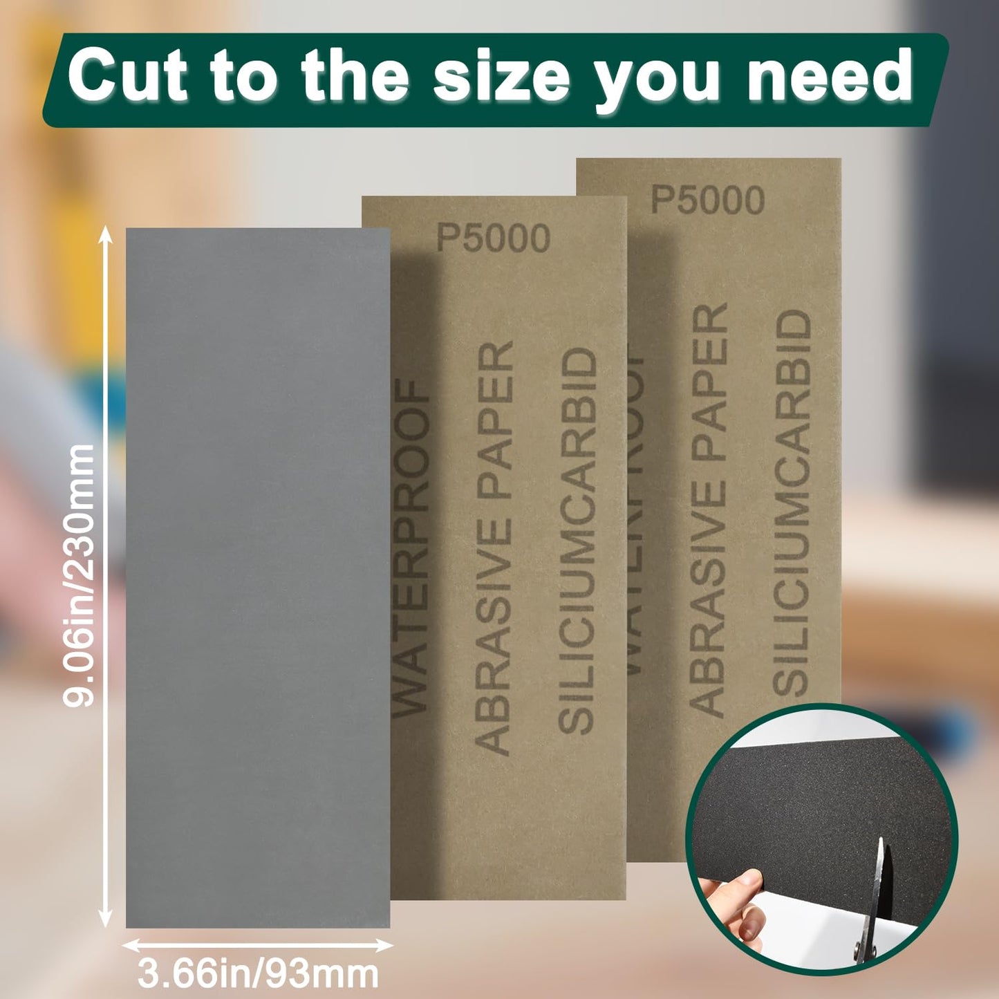 10PCS Sand Paper 5000 Grit Sandpaper Sheets, 9 x 3.6 Inch Wet Dry Sandpaper Sheets, Sand Paper for Metal, Wood Furniture, Automotive and Crafts