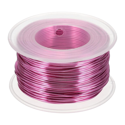 uxcell 18 Gauge / 1mm Anodized Aluminum Wire for Jewelry Craft Making, 102 Feet Bendable Flexible Wire for DIY Home Decor Gardening Sculpture, Dark Pink