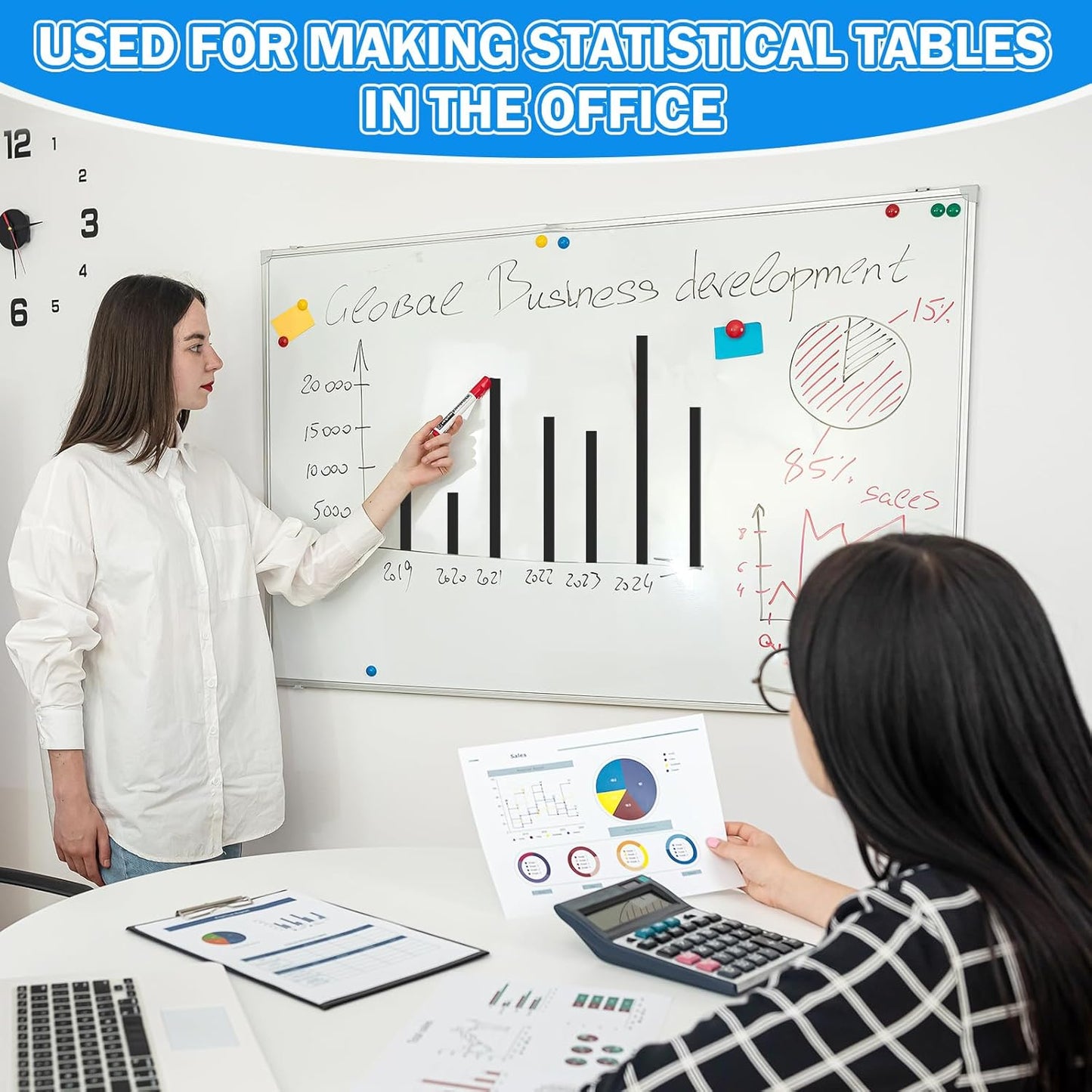 Magnetic Tape Roll Thin Strips, 1/4 Inch x 33 Feet Magnetic Board Dividers Whiteboard Graphic Decorative Tape Marking Line for Classroom Office Art Accessories(Black)