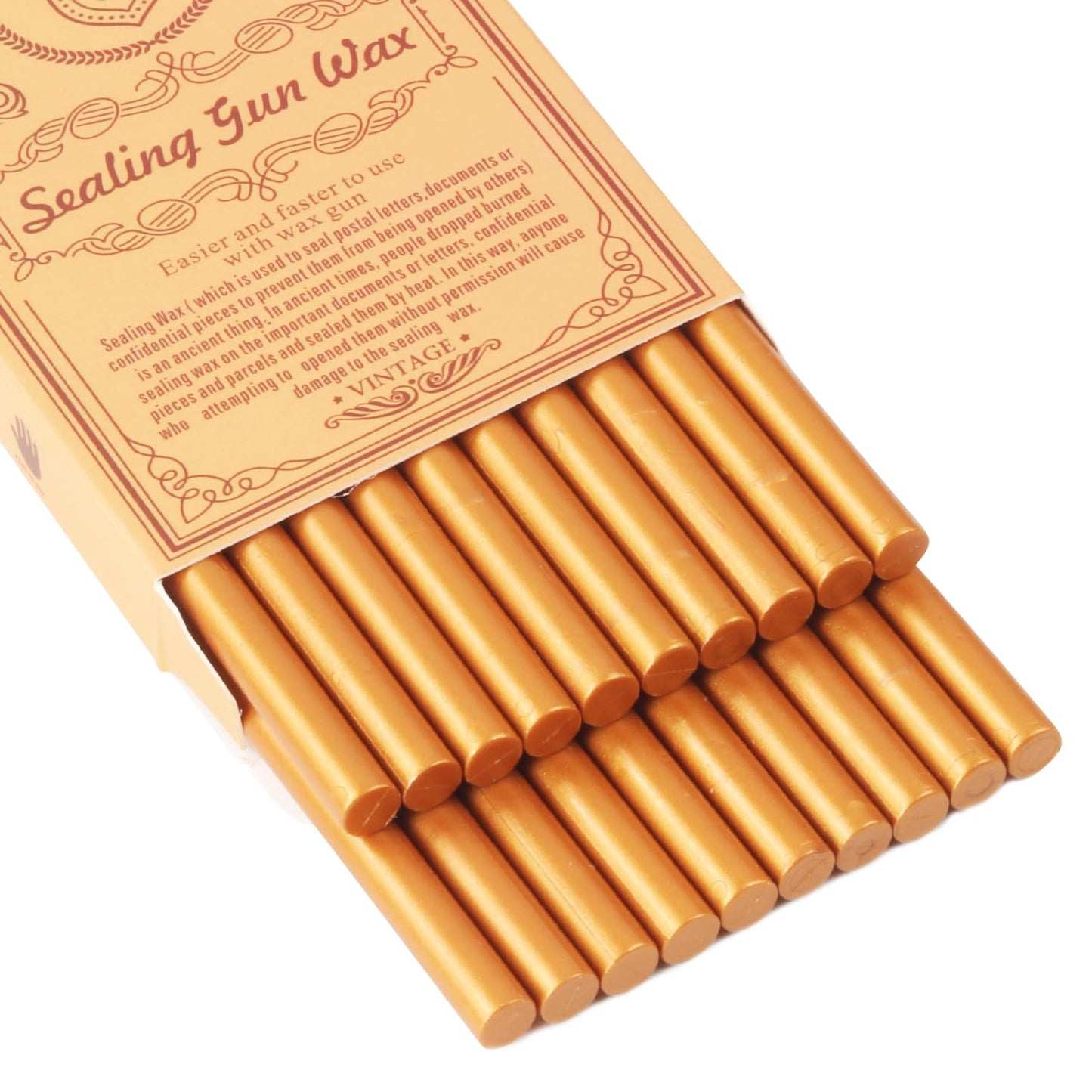 Gold Sealing Wax Sticks, WASOHLING 20Pcs Glue Gun Wax Seal Sticks for Wax Seal Stamp, Metallic Gold Wax Seals for Christmas Wedding Invitation Envelope Letter Seals, Craft Adhesive (Mini Size)