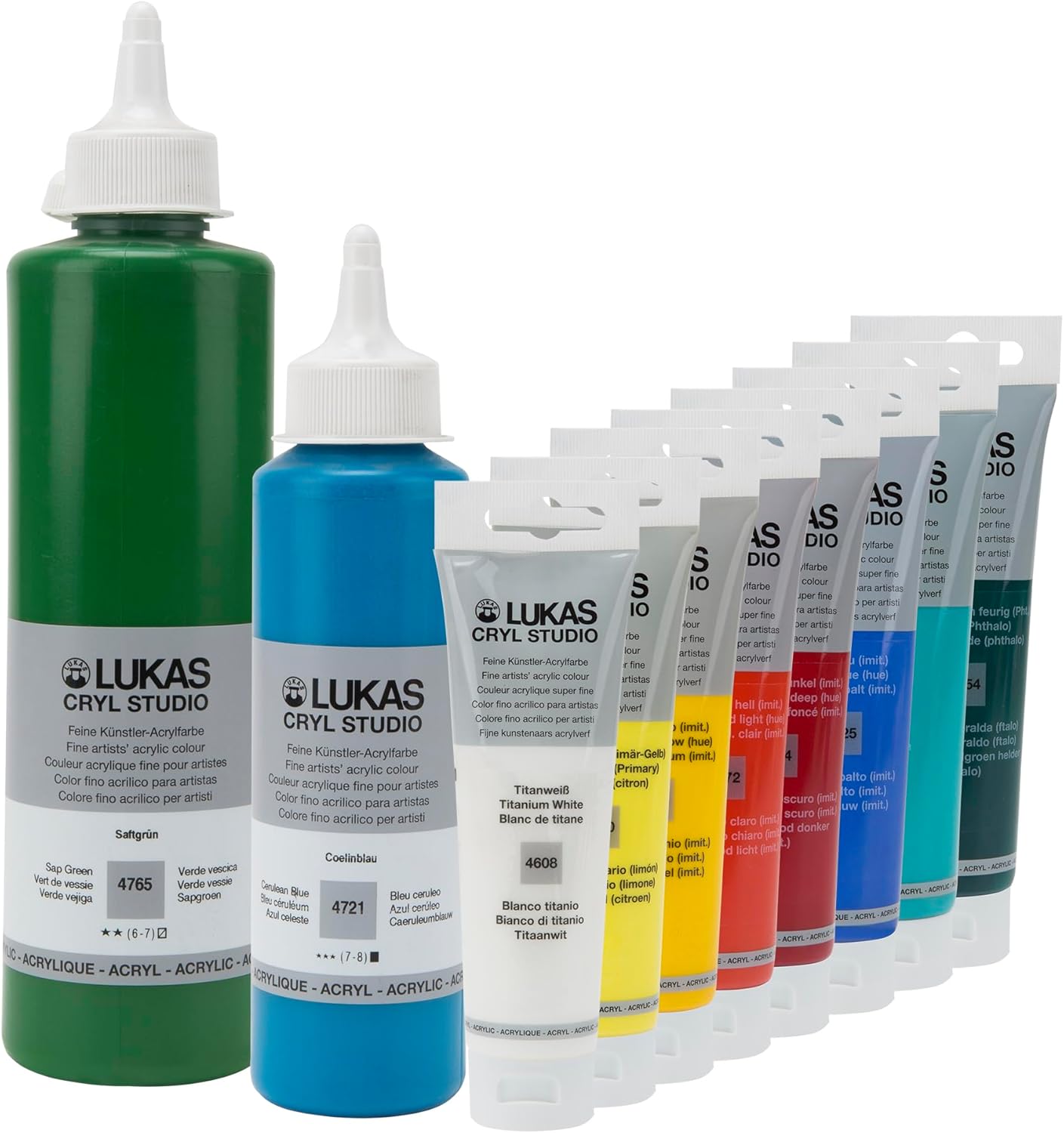 Lukas CRYL Studio Artist Acrylic Paint, Phthalo Blue, 125 ml Tube - High Pigment Acrylic Paints for Canvas Painting, Large Scale Works - Medium-Viscosity, Water-Mixable, Fast Drying