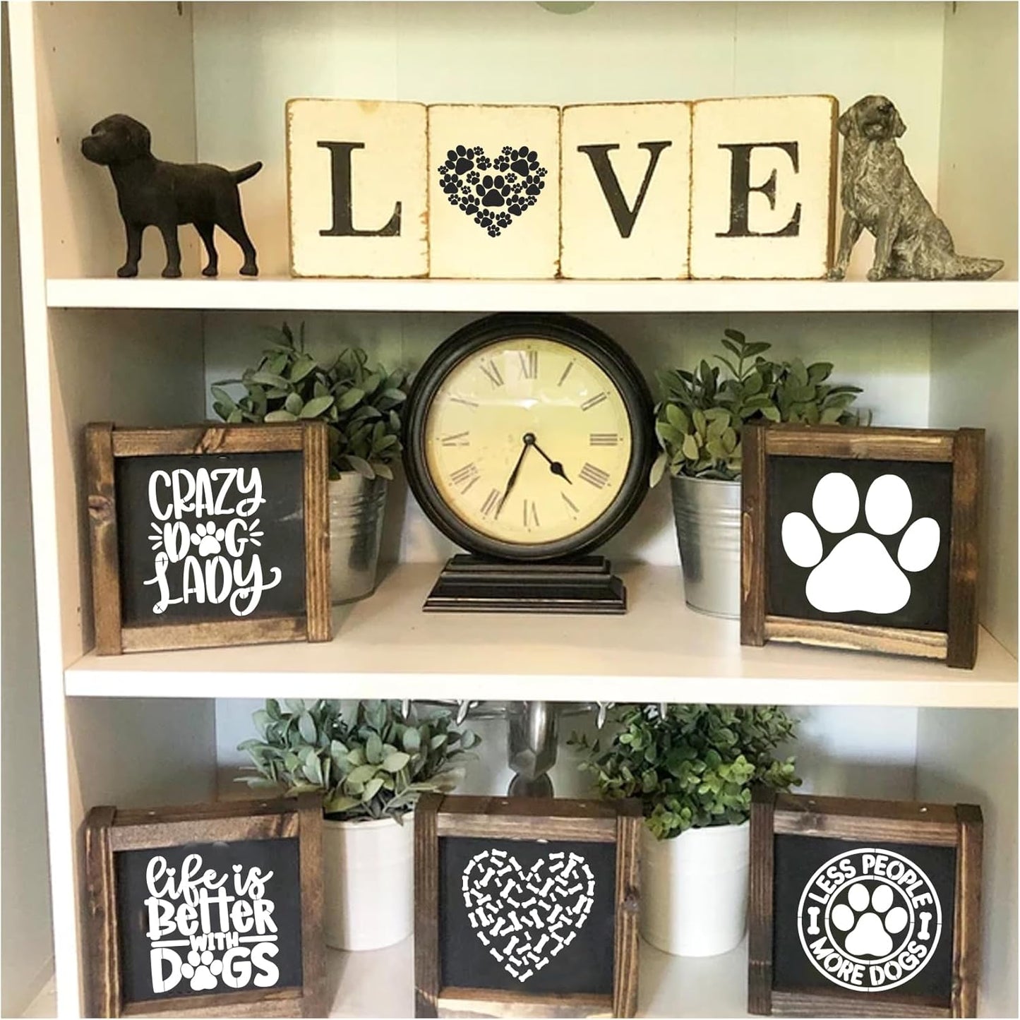 Small Stencils for Painting on Wood Reusable, 3 Inch Reusable Stencil for Craft Ornament Paint Template Stencils for Wall Card Rock Wood Signs Coasters Canvas Home Decor (Dog)