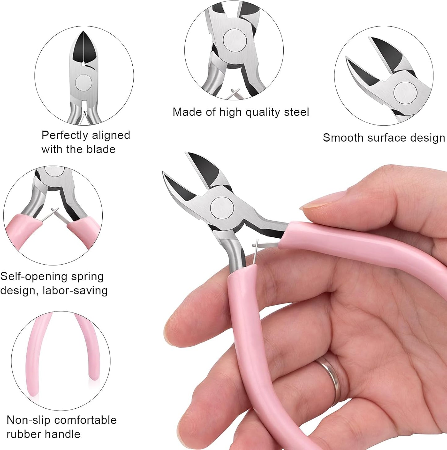5 Pack Jewelry Pliers Tool Set, Includes Round, Chain, Needle, Bent & Zipper Pliers for Repair, Wire Wrapping & Crafts