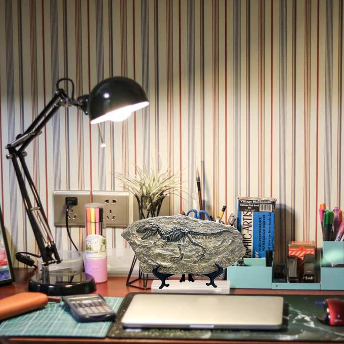 XINDAM Resin Tyrannosaurus Rex Dinosaur Fossil Statue Model Simulated Skeleton Home Office Display Decorative Craft Box Decoration (Style 5)